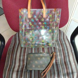 ❤️DOONEY & BOURKE Signature DB Small Clear Lunch MINI Tote Purse +Wallet